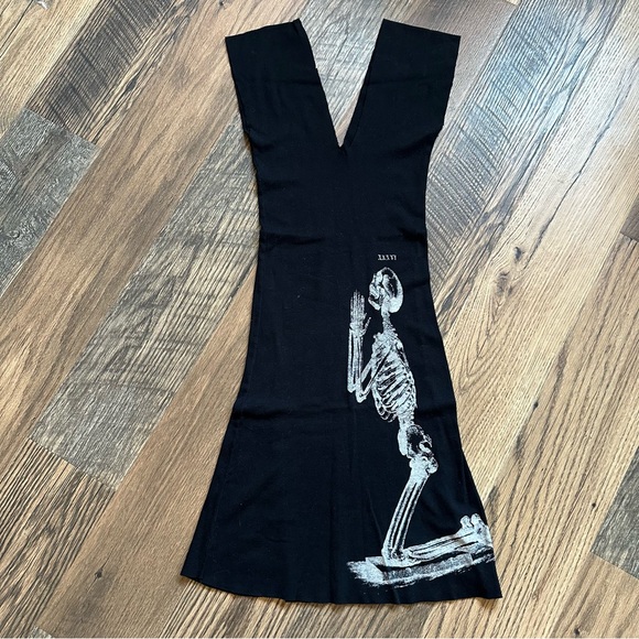 Black Skeleton Print Mini Dress - Picture 1 of 7